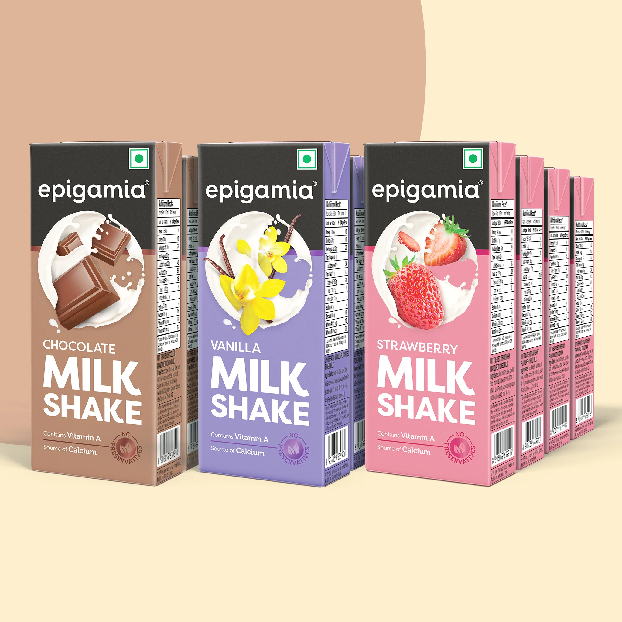 milkshake jumbo pack, vanilla, strawberry, chocolate - pack of 12