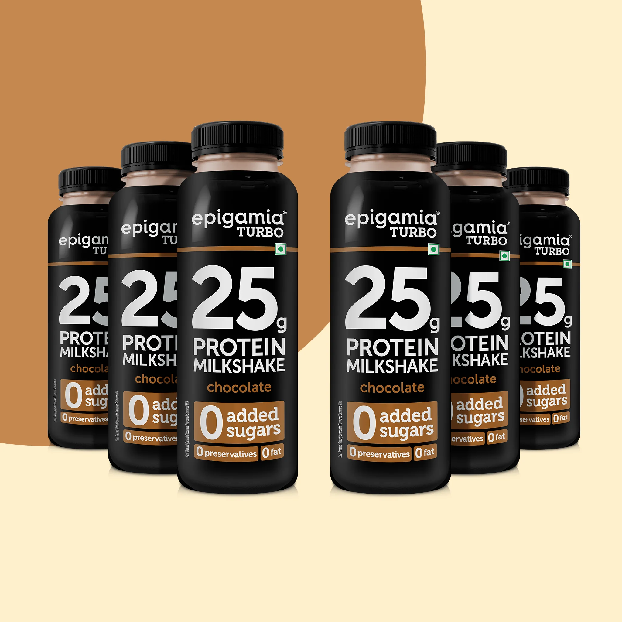turbo 25g protein milkshake, chocolate - pack of 6