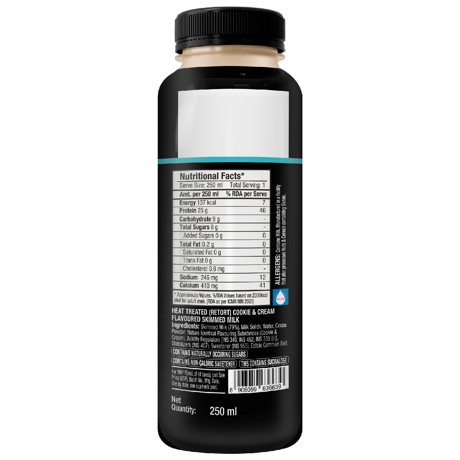 turbo 25g protein milkshake, cookies & cream - Image 6