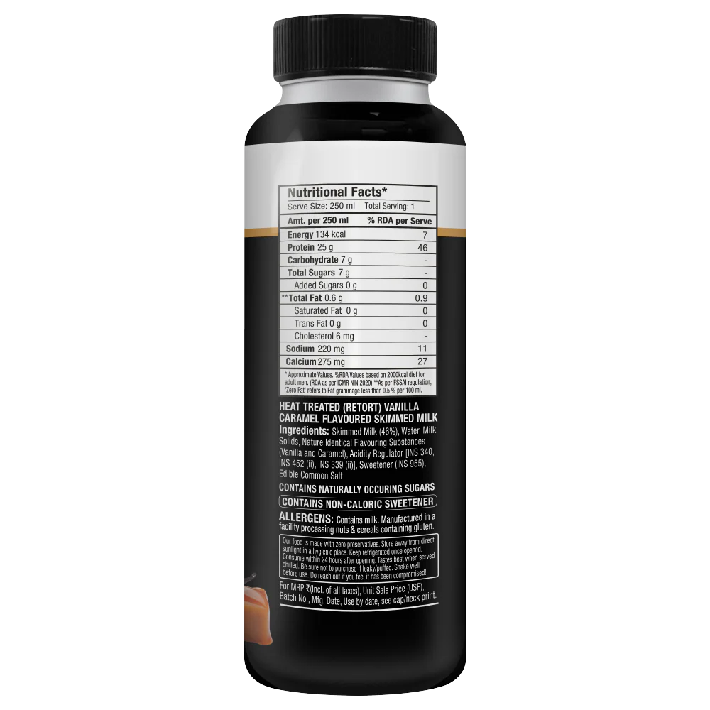 turbo 25g protein milkshake, vanilla caramel - pack of 4 - Image 3