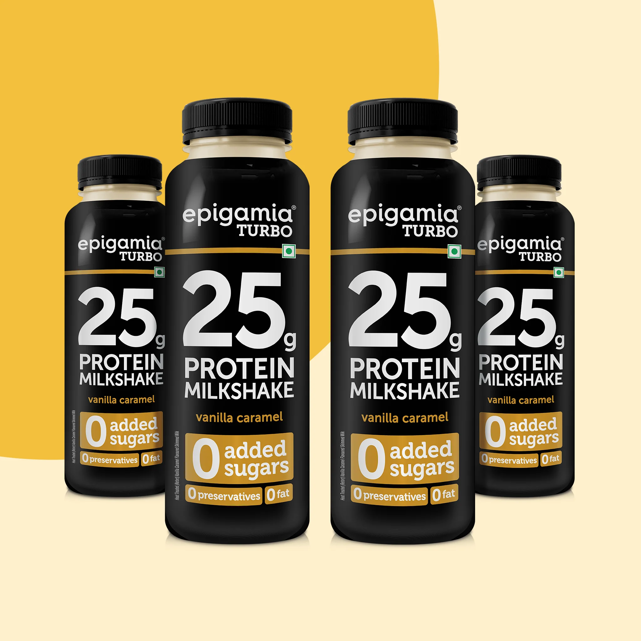 turbo 25g protein milkshake, vanilla caramel - pack of 4