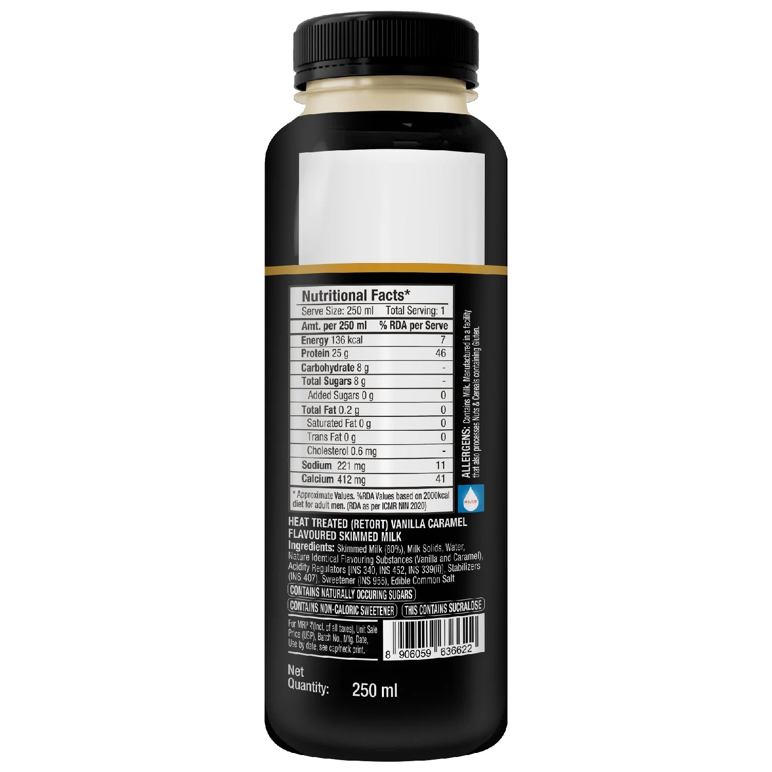 turbo 25g protein milkshake, vanilla caramel - pack of 6 - Image 7
