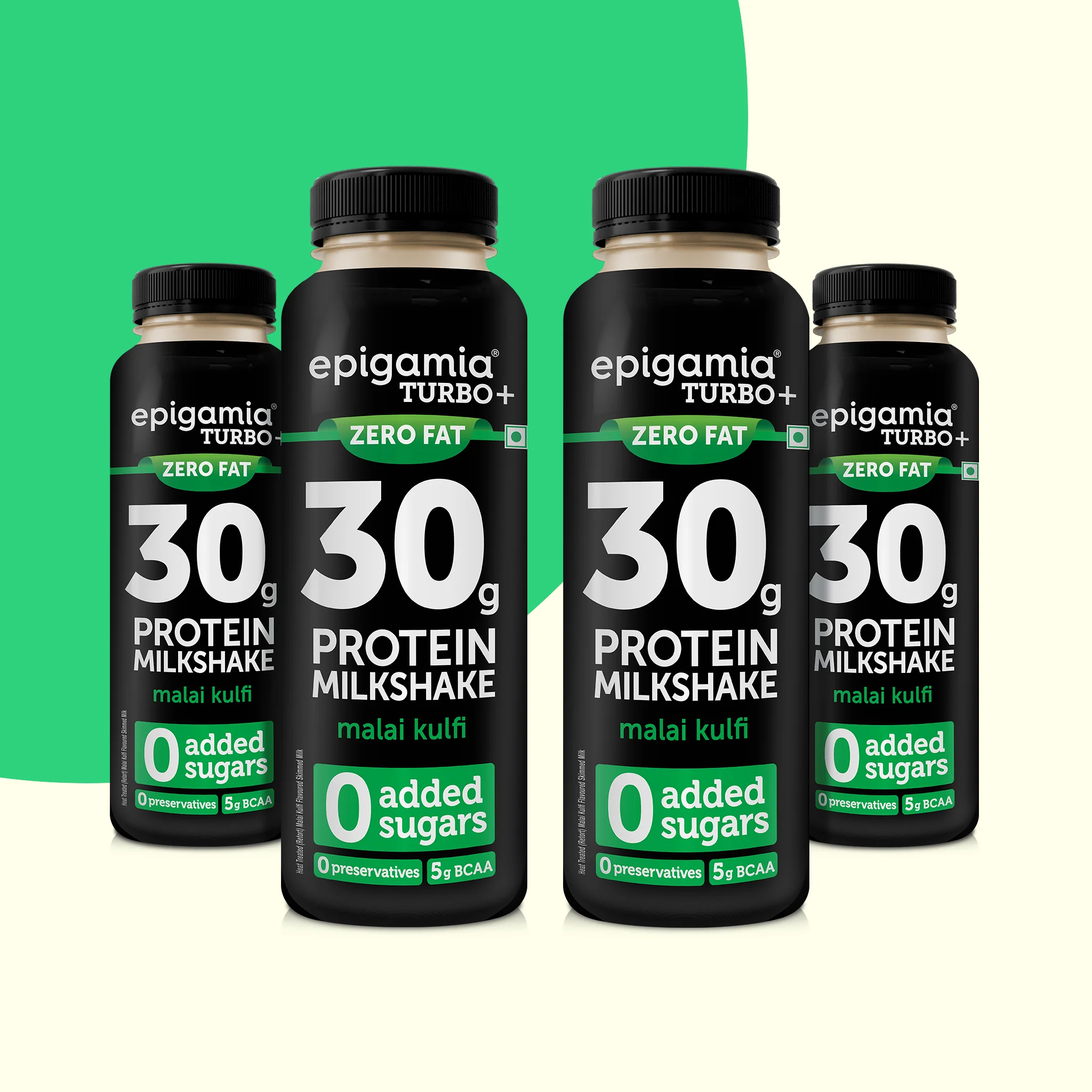 turbo 30g protein milkshake, malai kulfi - pack of 4