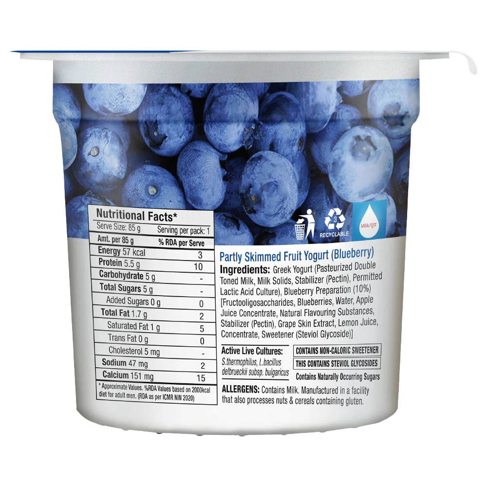 zero added sugar greek yogurt, blueberry - Image 3