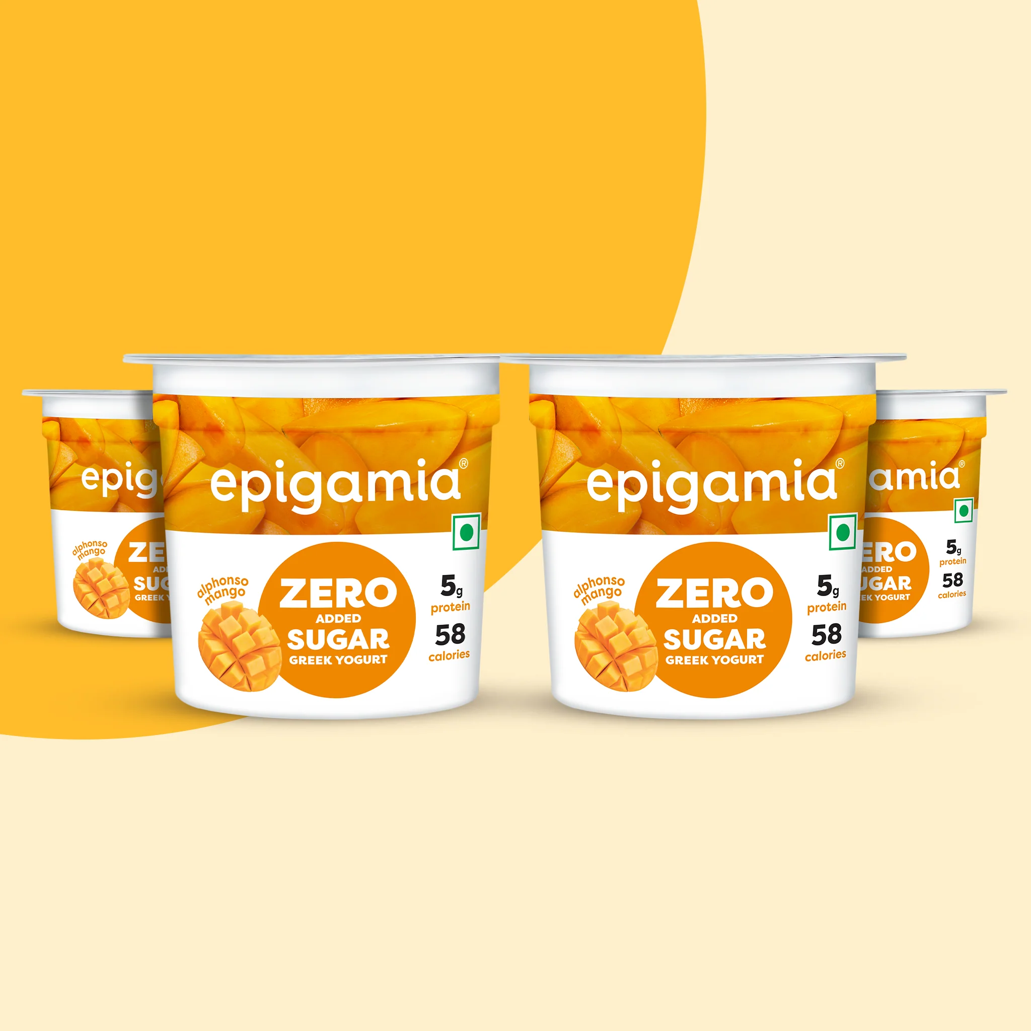 zero added sugar greek yogurt, mango - pack of 4