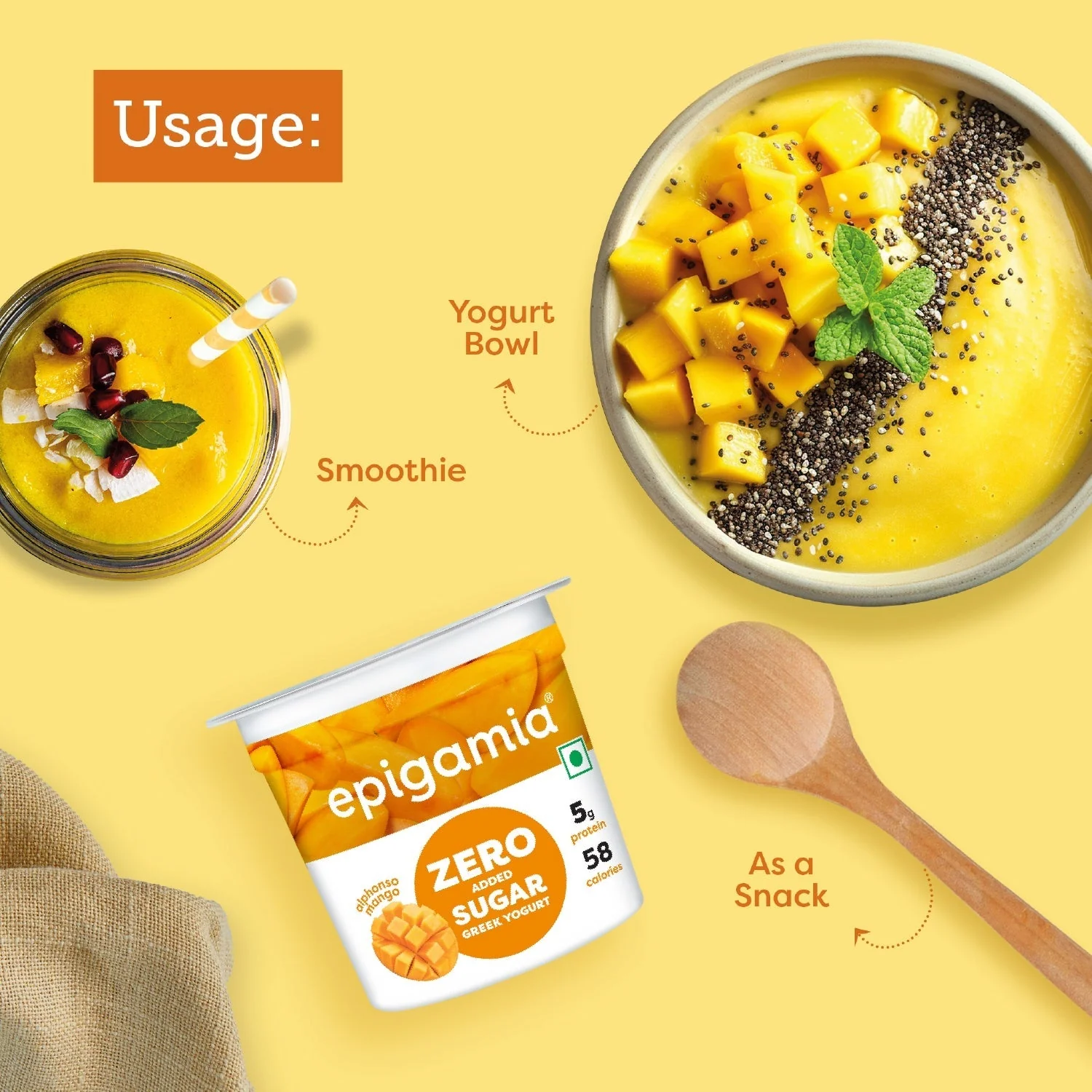 zero added sugar greek yogurt, mango - pack of 4 - Image 3