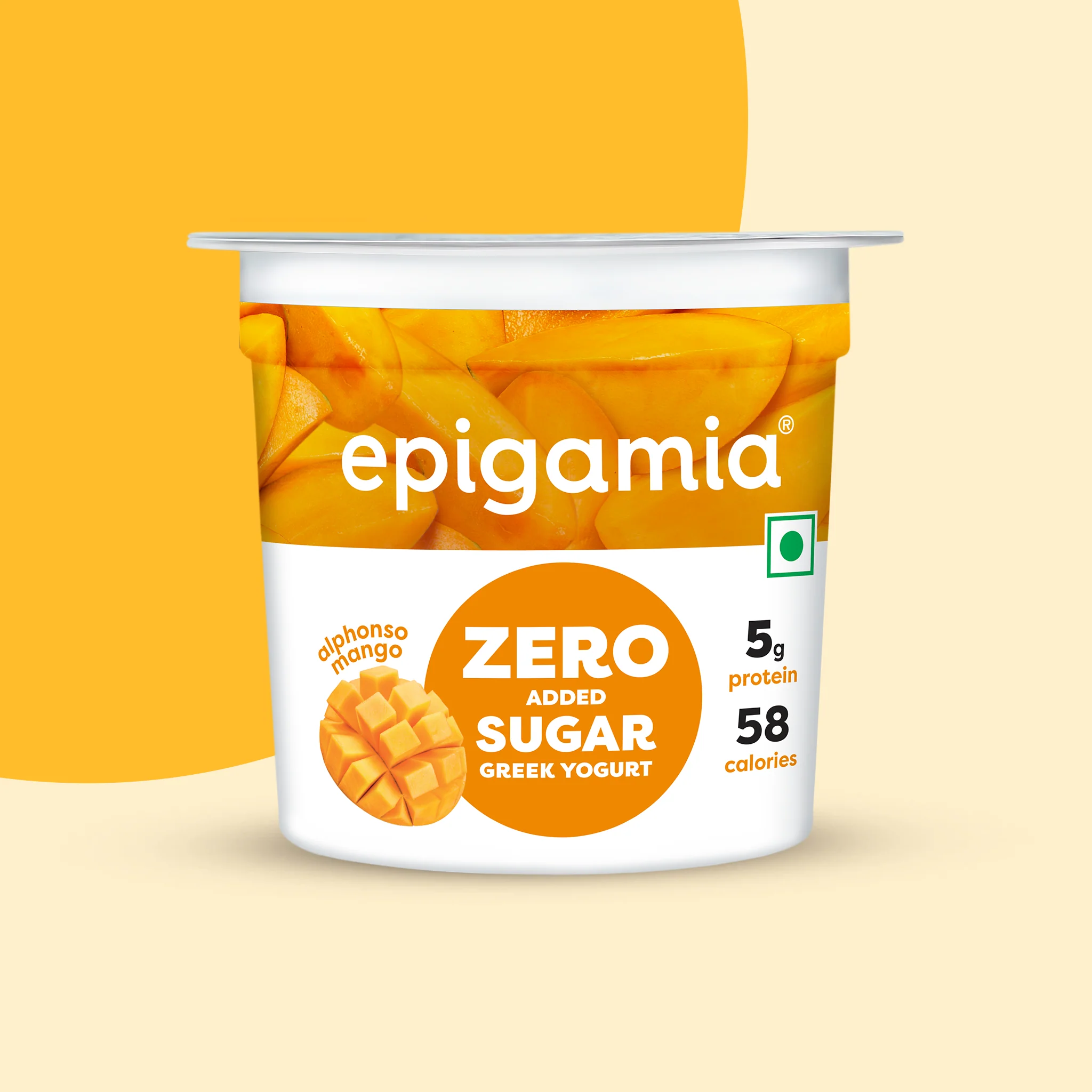 zero added sugar greek yogurt, mango