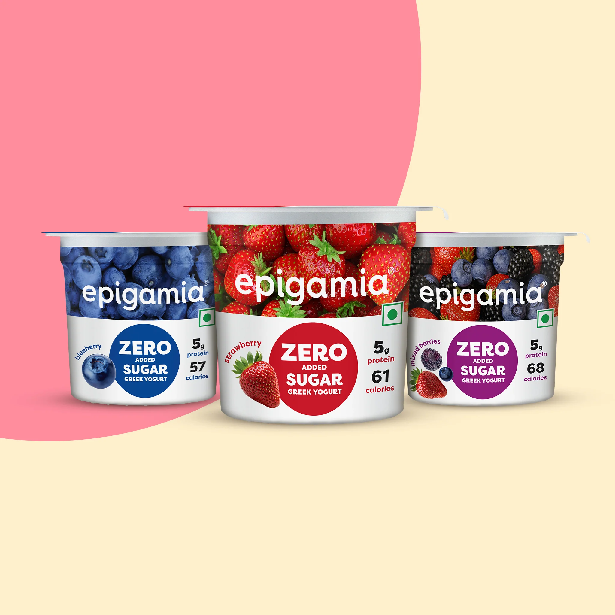 zero added sugar greek yogurt, strawberry, mixed berries, blueberry - pack of 3