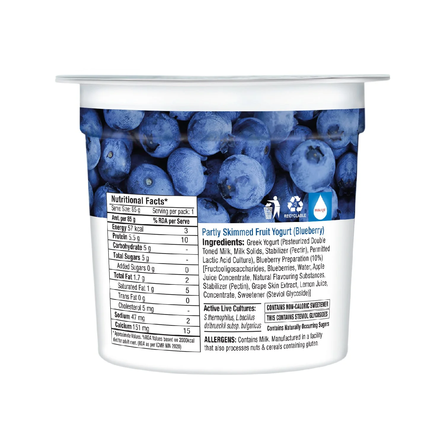 zero added sugar greek yogurt, strawberry, mixed berries, blueberry - pack of 3 - Image 25
