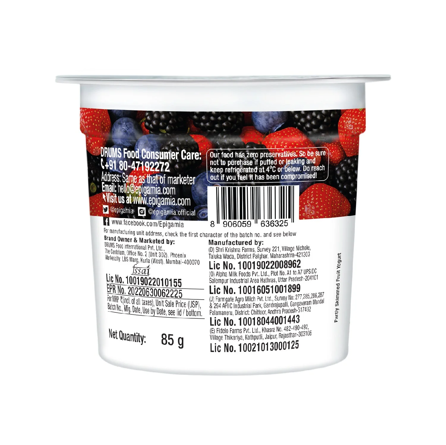zero added sugar greek yogurt, strawberry, mixed berries, blueberry - pack of 3 - Image 3