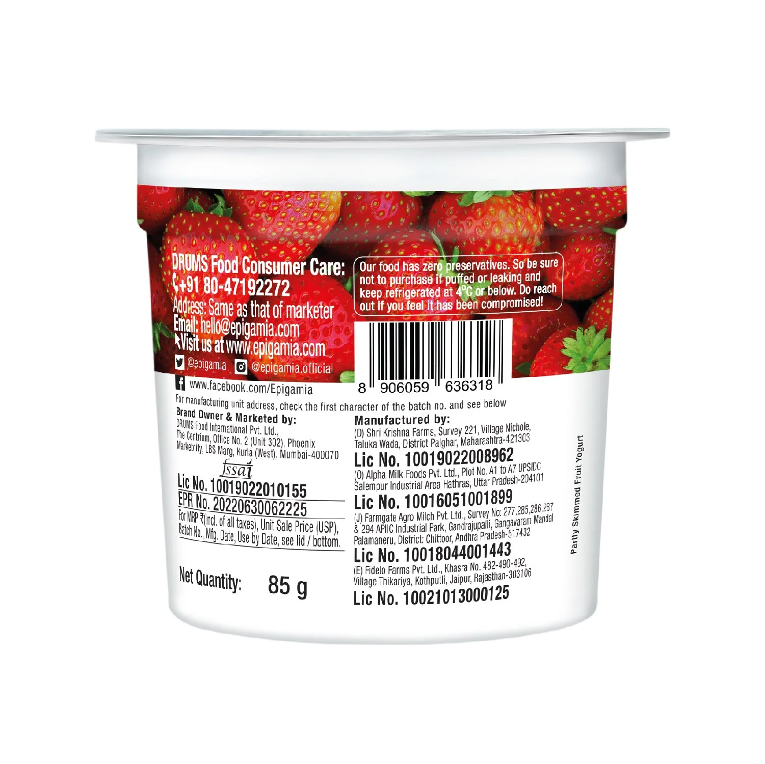 zero added sugar greek yogurt, strawberry - pack of 4 - Image 3